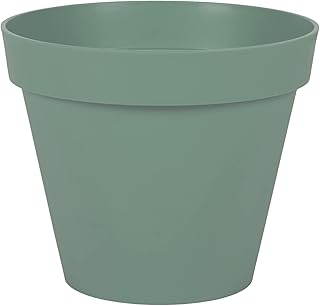 EDA Toscana - Maceta Redonda (25 cm de diámetro, 6 L, diámetro 25 x 21 cm), Color Verde Laurel