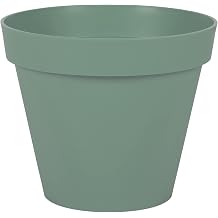 EDA - Round Tuscany Flower Pot Diameter 25 cm - Volume 6 L - Diameter 25 x Height 21 cm - Bay Green