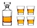 GAOTTINGSD Botellero Whiskey Jarra y Vasos, Decorado con 768ml Vidrio cristalino de Whisky Jarra con 4 Whisky Vasos de 5 Piezas for el hogar la Barra del Partido