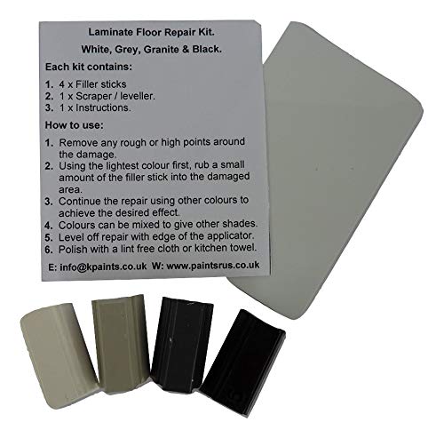 1 x White Grey Black Granite Laminate Floor & Worktop Repair Kit