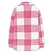YZEGDCH Womens Fall Fashion 2025 Jacket For Women 2025 Plaid Sherpa Jacket Button Down Fleece Jackets Lapel Oversized Jacket Plaid Jackets With Pocket Womens Plaid Shacket Jacket Oversized Hot Pink L