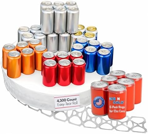 4300 Count Roll 6pk Rings Universal Fit - Fits all 12oz Beer Soda Cans - FAST SAME DAY SHIPPING