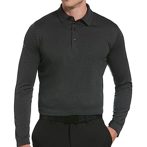 Callaway Swing Tech&trade; Long Sleeve Polo Black Heather LG