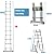 Telescoping Ladder 16.4FT A-Frame Aluminum Step Ladder Portable Extension Folding Ladder with Stabilizer Bar, Space Saving, 330lbs Load Capacity, Multi-Purpose Ladder for Home, RV, Office