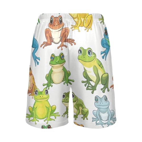 Cute Frogs Pajama Bottom Shorts for Men Soft Casual Sleep Lounge Shorts with Pockets S-XXL2