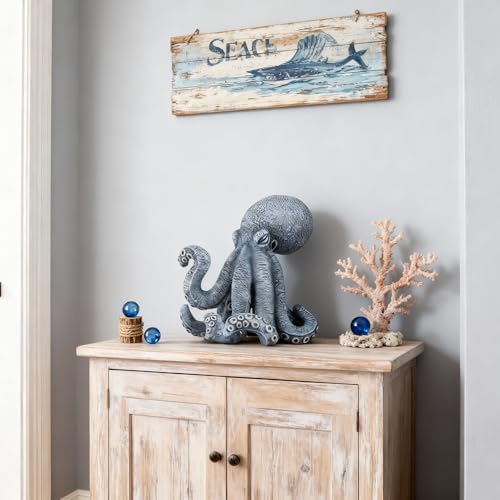 Escultura Decorativa de Pulpo Azul para Hogar miniatura 2