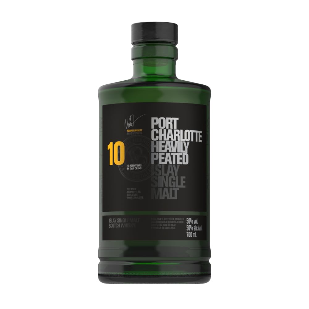 Port Charlotte 10 70cl - Whisky Scozzese di Islay Torbato Single Malt. Aroma di vaniglia e agrumi. 50% Vol.