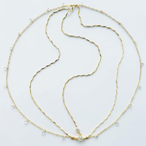 Ypkia Head Chain, Gold Crystal Headband Pendant, Bridal Headpiece, Layered Hairpiece, Tassels, Festival Hair Accessories for Women and Girls (Gold) - Image 2