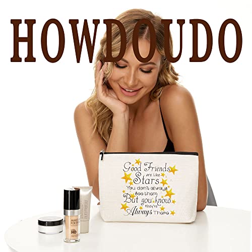 Good Bestie Makeup Bag for Women, Birthday Gifts for Friends | Good Friends are Like Stars, You Don't Always See Them But You Know They're Always There | Friendship Gifts for Women ﻿2