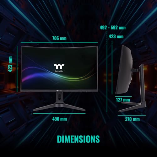 Image of Thermaltake TGM-V32CQ Gaming Monitor /32in /CurveQHD 2K 1440P /170 Hz Refresh Rate /Black, GM-GCE-32CEQB-US
