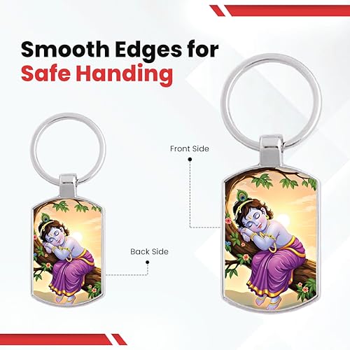 Image of Stylish Metal Keychains with Permanent Glossy Print - Inspirational Quotes & Spiritual Designs - Perfect Key chains for loved ones, Personal Use, Gifts & Return Gifts
