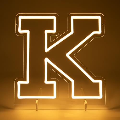 Image of Light Up Letters K, Led Marquee Letter Lights Neon Sign, 13 inch Height Decorative Lighted Alphabet Number, Battery /USB Powered Led Letters Lights for Wedding, Birthday, Party, Christmas or Home Decor