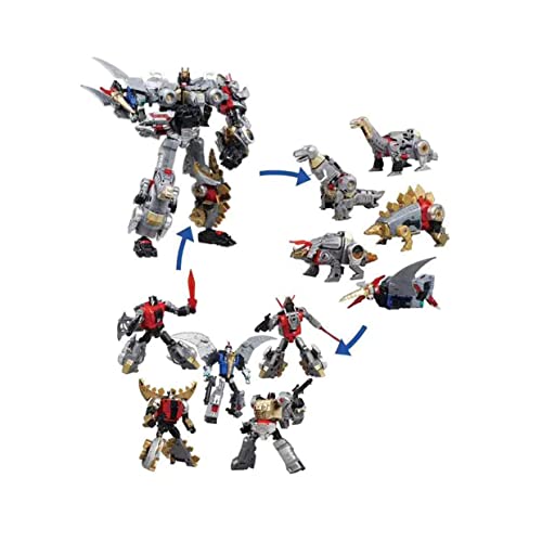 Transformer Toy Ko Action Figure Deformation Dinoking Volcanicus Grimlock Slag Sludge Snarl Swoop Slash Dinobots Combiner 5 In 1 Ko Action Figure Toys (Color : Black) #TOP2