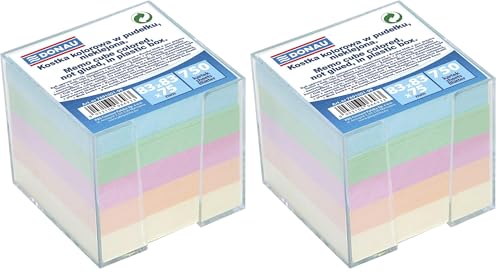 Boîte pour bloc-notes 83x83x75mm Danube 7491001-99 avec cube de papier assorti pour mémo
