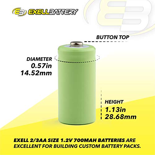 Batería Recargable Exell 2X 2/3AA NiMH 700mAh 1.2V miniatura 3