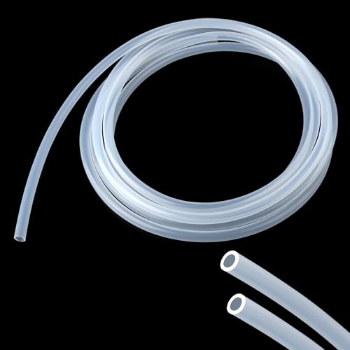 Silikonschlauch 4m Länge, Flexibler Silikonschlauch Lebensmittelecht, 8mm ID x 10mm OD Transparenter Silikonschlauch, Klar Wasser Luft Rohre für Pumpentransfer