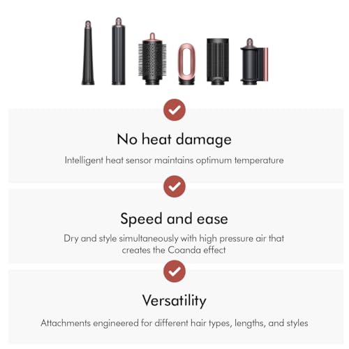 Image of Dyson Airwrap I.D. 6-In-1 Multi-Styler | Styles Without Heat Damage| 7 Styling Settings|3 Speed & 3 Heat Settings|Cold Shot| Enhanced Coanda Airflow| 2 Yr Warranty,1300 Watts (Ceramic Pink & Rose Gold)