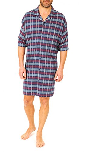 Normann Care Herren Pflegenachthemd Kurzarm, 53045, Farbe:dunkelrot/Navy;Größe:52 Normann Care Herren Pflegenachthemd Kurzarm, 53045, Farbe:dunkelrot/Navy;Größe:52