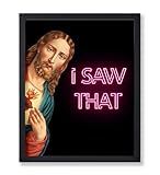 Poster Master Sacred Heart of Jesus Poster - I Saw That Print - Altered Art - Baroque Art - Pop Art - Gift for Men & Women - Funny Wall Decor for Dorm, Bedroom or Bathroom - 11x14 UNFRAMED Wall Art