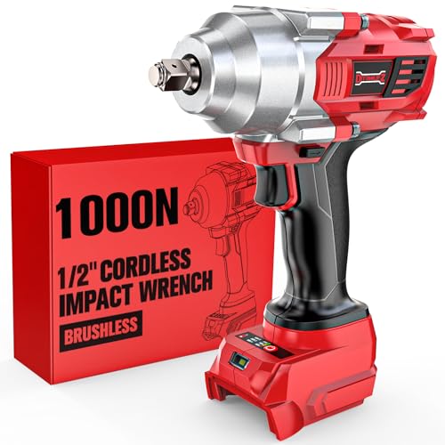 Image of DIYtoolifz Cordless Impact Wrench 1 /2 inch Compatible with Milwaukee 18v Battery, 750FT-LBS(1000N.m) Brushless Impact Driver, Electric Impact Gun with LED Work Light, Variable Speeds, 4-Speed Control.