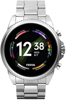 Fossil Herren Gen 6 44 mm Touchscreen Smartwatch mit Alexa eingebaut, Herzfrequenz, Blutsauerstoff, GPS, kontaktlose Zahlungen, Lautsprecher und Smartphone Benachrichtigungen, silber