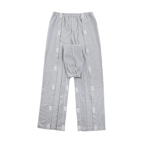 Foweknow Pantalones de rehabilitación para hombre, laterales abiertos, pierna abierta, para pacientes con fracturas, con velcro, fáciles de poner, pantalones casuales, informales, pantalones chinos