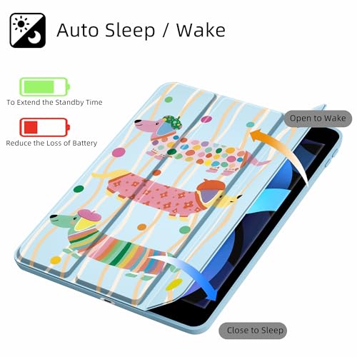 Étui teckel iPad 10e/11e génération coque rigide transparente avec porte-crayon - 2