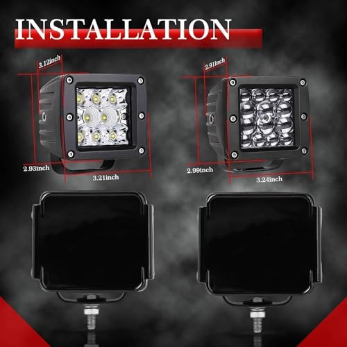 Image of 3 Inch LED Pods Covers 2PCS Square LED Cube Lights Black Covers PC Protective Lens 3X3 Pod Light Covers for Offroad Driving Fog Ditch Lights