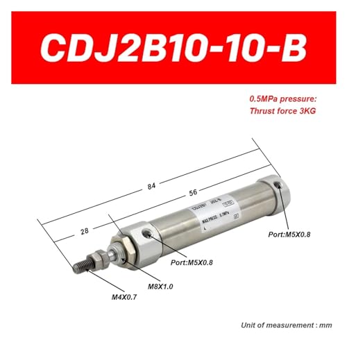Cilindro neumático CDJ2B10 de doble acción para un control lineal estable 3