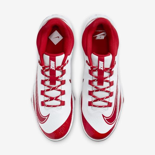 Nike Nike Alpha Huarache Elite 4 Low MCS Men's Baseball Cleats (FD6255-105, White/University Red) Size 8.5