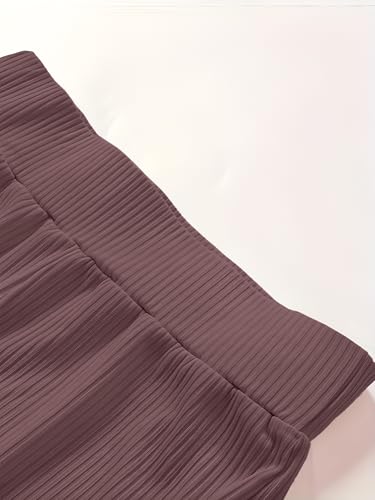 Image of Jawdrobe Women's High Waist Ribbed Flared Pants Stretchable Slim Fit Bootcut Trousers Soft Knit Casual Wear for Daily Office Travel (for Ideal Height 5.3)
