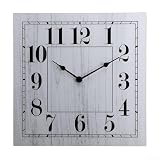 Horloge murale carrée silencieuse vintage fabriquée à partir de MDF avec verre trempé, adaptée pour les salons de style nordique pour fournir une décoration élégante et silencieuse (rétro)