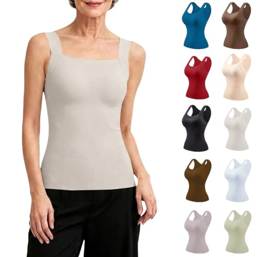 Tank Tops with Built in Bras for Older Women Plus Size Wide Strap Camisole - image 1