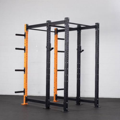 Image of Gen‑Z Fitness Power Rack PR-07 | 3x3″ 11‑Gauge Steel Commercial Rack | Pull‑Up Bar J‑Hooks | Plate Storage | Band Compatible | Home Gym Equipment (YELLOW)