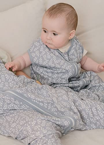 molis&co. Babyslaapzak. 0,5 TOG. Maat: 70 cm (0 - 6 maanden). Ideaal voor de zomer. Blue Garden. 100% goedkoop katoen (GOTS). - Afbeelding 3