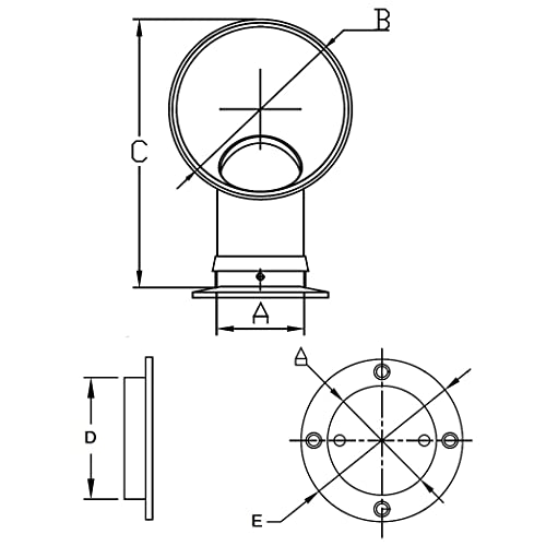 White Water 1350SK-W/6361S Marine 304 Stainless Steel and White Round Cowl Vent/Dorade Set, 3