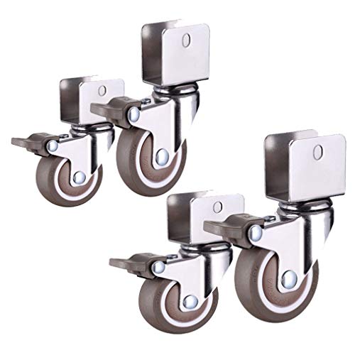 GHJrtHFJ Ruedas, 4 Uds., Ruedas Resistentes, giratorias de 360 ​​Grados con Freno, Rodillo Repuesto for Muebles Carrito, for cunas(1.5inch(22mm))