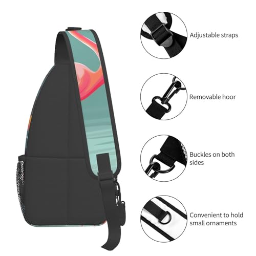 Bolsa cruzada de pecho para hombre negra tipo sling miniatura 5