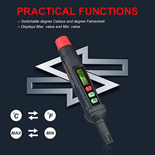 Cuculo 4 em 1 psicrômetro digital portátil termo-higrômetro mini-caneta para medidor de temperatura
