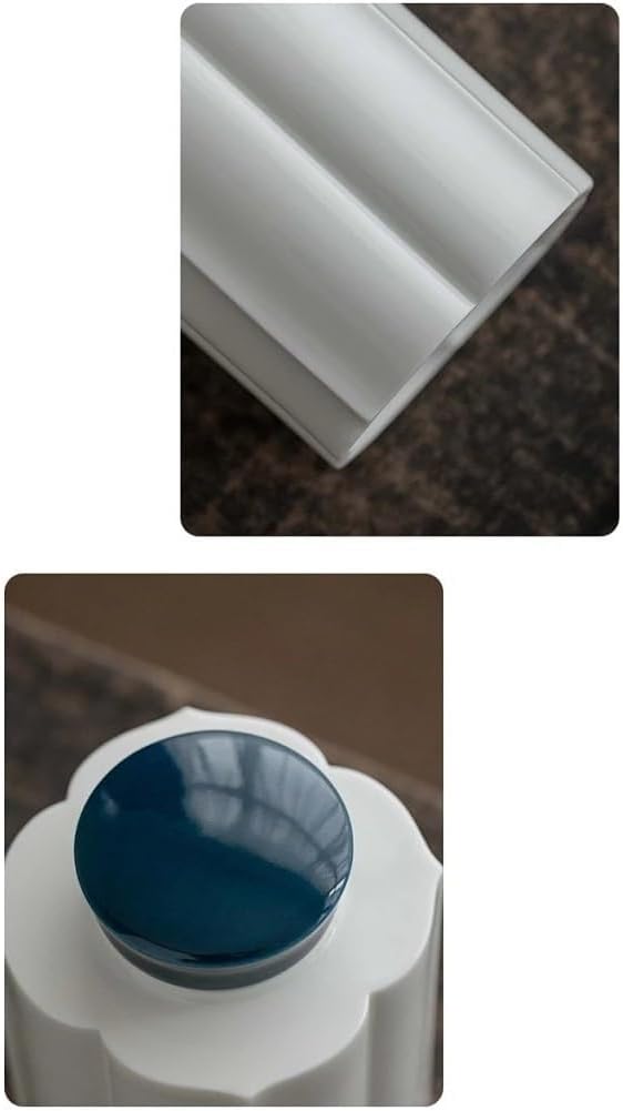 SONGCHAO Sugar Jar White Ceramic Tea Cans Sealed Cans Ceramic Storage Cans Household Storage Tea Cans Tea Warehouse Small Tea Cans Tea Canister(C)