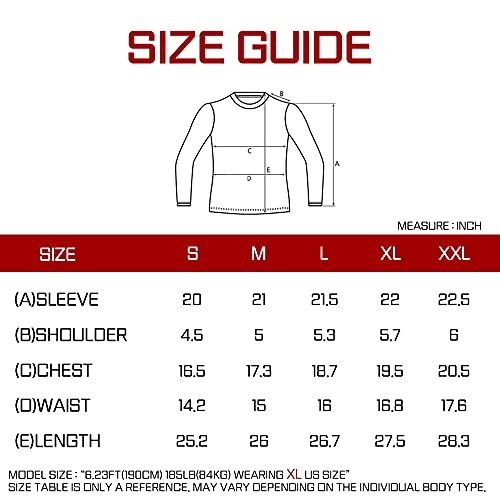 Exio Japan Men's Compression Shirt Cool&Dry Baselayer/Underlayer Long Sleeve Top Ex-R01 (Small, Exr01-Sb) #TOP7