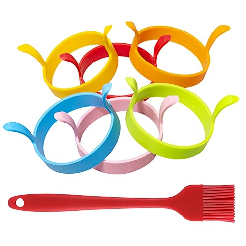 Silicone Egg Rings, 7 PCS Premium Silicone Egg Rings Set, Non-Stick, Round Shape for Perfect Eggs and Pancakes,Kitchen Baking Tools with Easy Handles