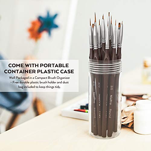 Nicpro-Micro-Detail-Paint-Brush-Set15-Small-Professional-Miniature-Fine-Detail-Brushes-for-Watercolor-Oil-AcrylicCraft-Models-Rock-Painting-Paint-by-Number-Come-with-Holder