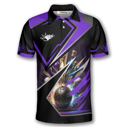 PRIMESTY Bowling Shirts Gift for Bowling Lover, Bowling Shirt for Men Women Polo Team 3D Unisex Jersey Short Sleeve Funny2