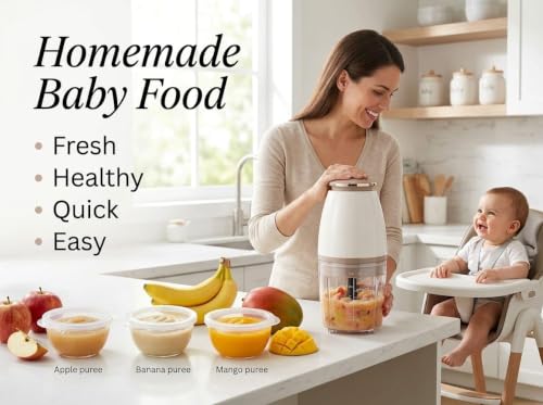 Image of Electric Vegetable Chopper 700ml | 350W Food Processor | 4 Stainless Steel Blades | One-Touch Onion, Garlic & Vegetable Cutter | Easy to Clean