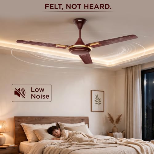 Image of Intex Aero Fighter Pro 1200MM Ceiling Fan | 380 RPM High Speed | 215 m /min Air Delivery | 14 Pole Motor | Double Ball Bearing | Inverter Compatible | Low Noise | Energy Efficient | Rich Brown