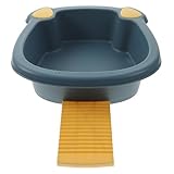 ANDRESLAD Lavabo para Bebés Orejas de Gato Color Azul Oscuro Tamaño Pequeño Tabla para Lavar Ropa Integrada Portátil y Práctico para Lavado Facial Ropa Infantil