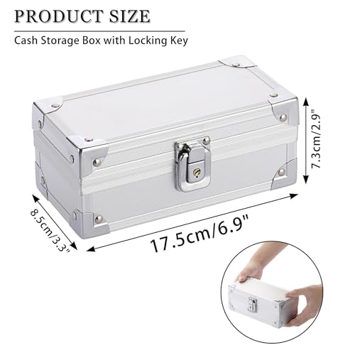 Caisse à monnaie verrouillable coffret argenté rangement monnaie de table