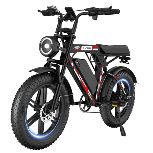 HiQiS Bicicleta Electrica Adultos, 20' × 4.0' Fat Tire, Batería de 48V 17.5Ah, Bici Electrica con LCD Pantalla, Ebike MTB 7 Velocidades, Doble Suspensión, Ebike Todo Terreno