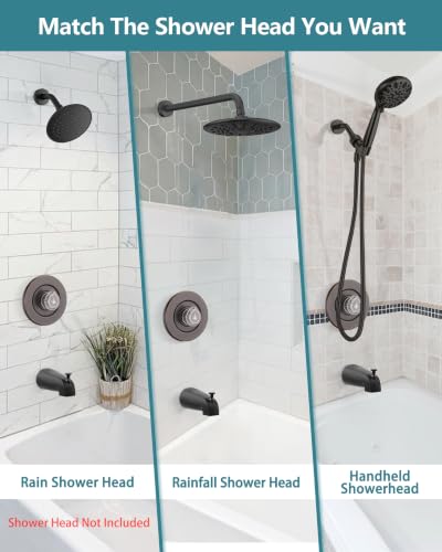 Image of Shower Faucet Trim Kit Compatible with Moen Fit Chateau Valve Only, Pull-on Push-off Design Knob Handle, Oil Rubbed Bronze